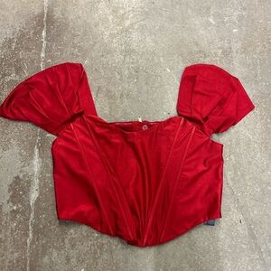 City Chic Red Crop Top corset bustier with boning festive holiday